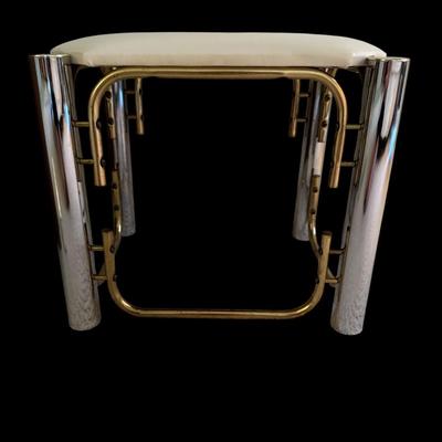 Chrome and Brass Bench