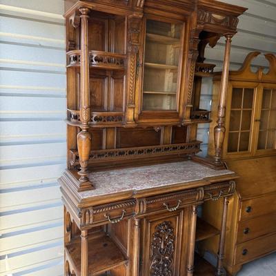 Sale Photo Thumbnail #6: French Carved Server, Server Etageres. The wood is Walnut. It’s from France, Hunters Style. Measurements are on the pictures.
But it now for $3,000.