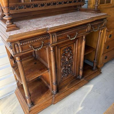 Sale Photo Thumbnail #4: French Carved Server, Server Etageres. The wood is Walnut. It’s from France, Hunters Style. Measurements are on the pictures.
But it now for $3,000.