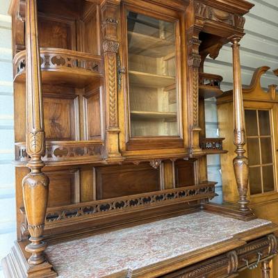 Sale Photo Thumbnail #5: French Carved Server, Server Etageres. The wood is Walnut. It’s from France, Hunters Style. Measurements are on the pictures.
But it now for $3,000.