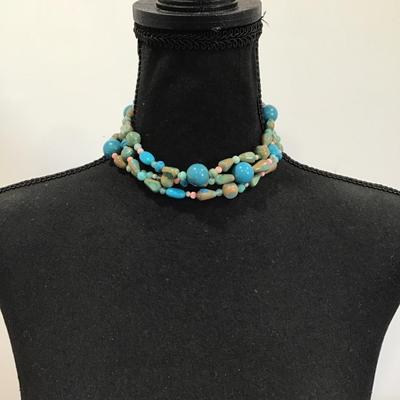 Cute fun, multi strand, beaded, choker style necklace