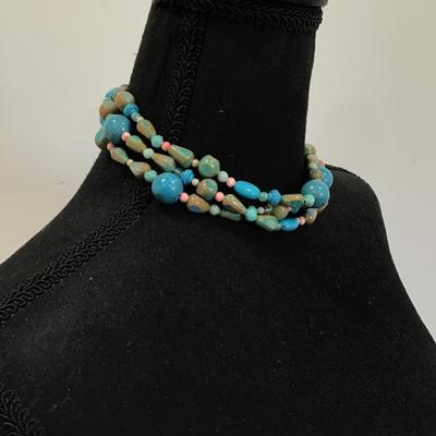 Cute fun, multi strand, beaded, choker style necklace