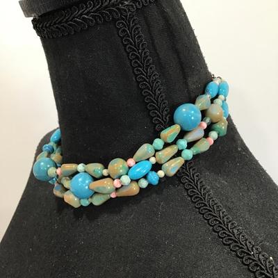 Cute fun, multi strand, beaded, choker style necklace