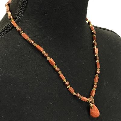 Beautiful sun, sand, stone beaded necklace