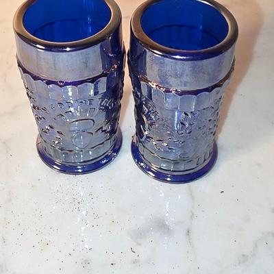 Blue shot carnival glasses.