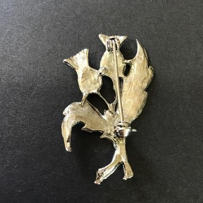 Beautiful Vintage Marcasite Scottish thistle brooch