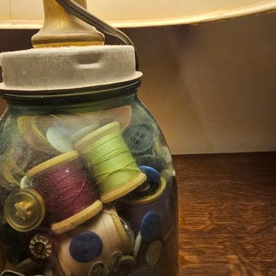 Vintage Ball Jar Lamp & Spool Rack (GB2-JS)