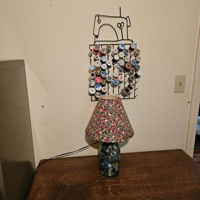 Vintage Ball Jar Lamp & Spool Rack (GB2-JS)