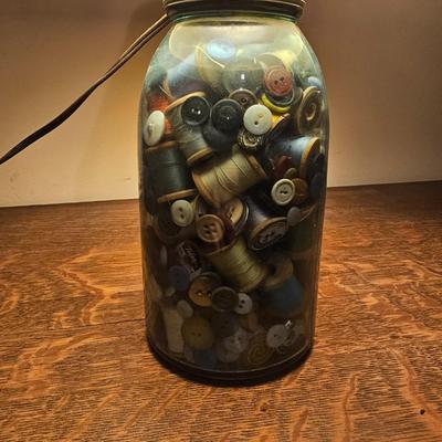 Vintage Ball Jar Lamp & Spool Rack (GB2-JS)