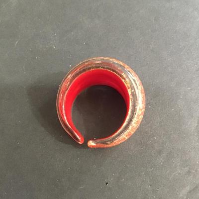 Cool red and gold glass ring