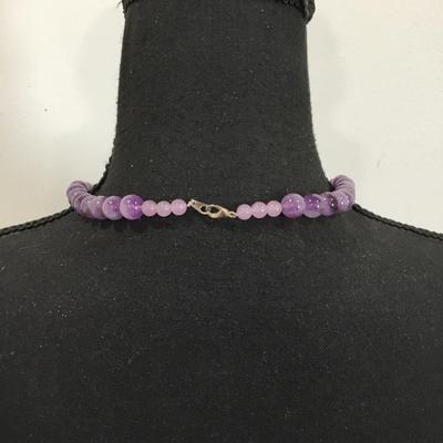 Gorgeous natural lavender, amethyst, quartz, beaded collar necklace