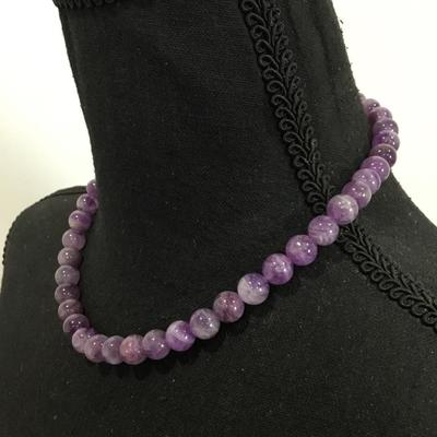 Gorgeous natural lavender, amethyst, quartz, beaded collar necklace