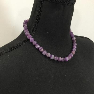 Gorgeous natural lavender, amethyst, quartz, beaded collar necklace