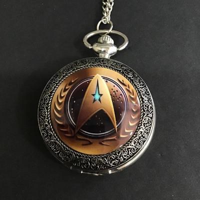 Silver tone Star Trek pocket watch