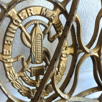 Antique Singer Sewing Machine Base – 3-Piece Cast Iron Cabinet
