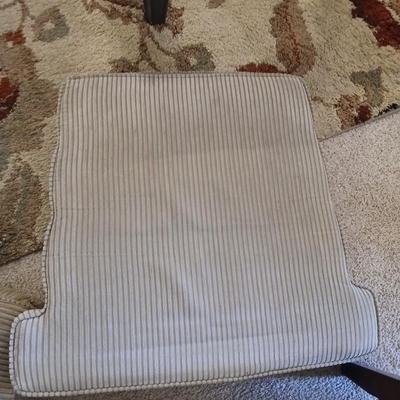 Mid-Century Modern Style Wood Accent Chair with Cushions Najarian Furniture Grid-Back Accent Chair with Cushions