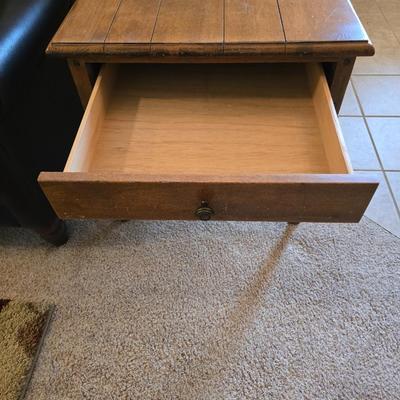 Rustic Industrial style Side Table with Drawer