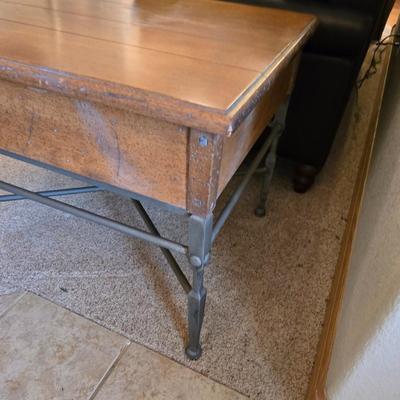 Rustic Industrial style Side Table with Drawer