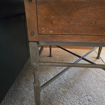 Rustic Industrial style Side Table with Drawer