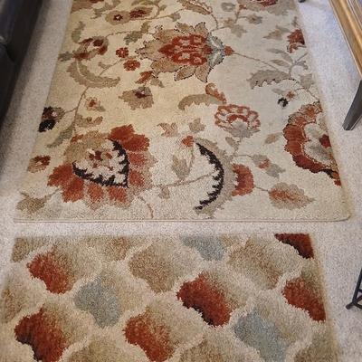 Pair of Area Rugs – Orian Cliffony Bisque & Geometric Accent Rug