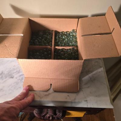 Box of glass marbles