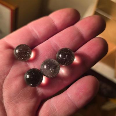 Box of glass marbles