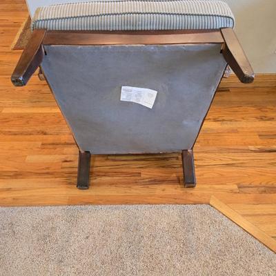 Mid-Century Modern Style Wood Accent Chair with Cushions Najarian Furniture Grid-Back Accent Chair with Cushions