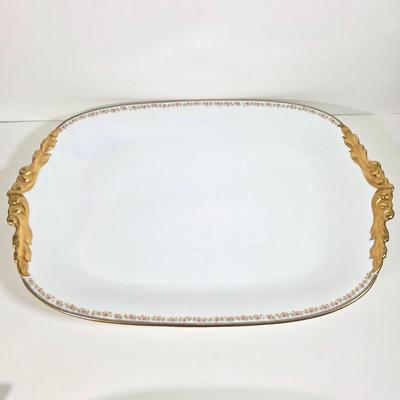 LOT 58D: Antique/Vintage Elegant Limoges China Collection, Gravy Boat W/Attached Underplate, Serving Platters & Covered Serving Dish