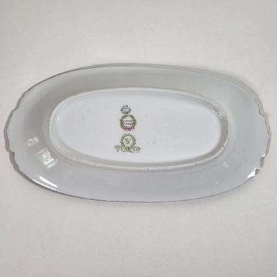 LOT 58D: Antique/Vintage Elegant Limoges China Collection, Gravy Boat W/Attached Underplate, Serving Platters & Covered Serving Dish