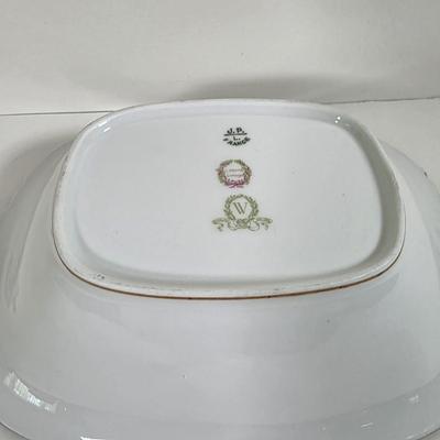 LOT 58D: Antique/Vintage Elegant Limoges China Collection, Gravy Boat W/Attached Underplate, Serving Platters & Covered Serving Dish