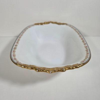 LOT 58D: Antique/Vintage Elegant Limoges China Collection, Gravy Boat W/Attached Underplate, Serving Platters & Covered Serving Dish