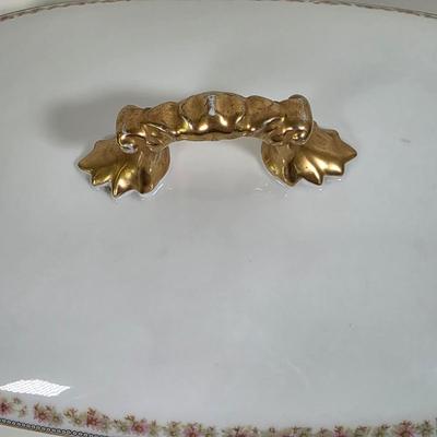 LOT 58D: Antique/Vintage Elegant Limoges China Collection, Gravy Boat W/Attached Underplate, Serving Platters & Covered Serving Dish