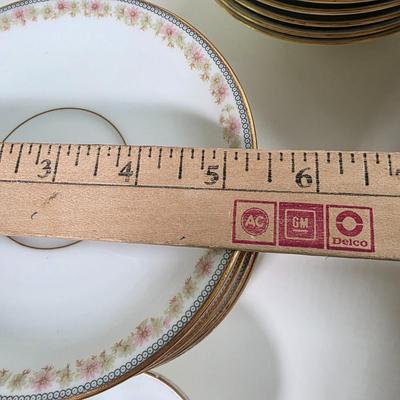 LOT 59D: Vintage "Rose French Chic" Limoges China, Teacups W/Saucers, Assorted Plate Sizes & Bowls