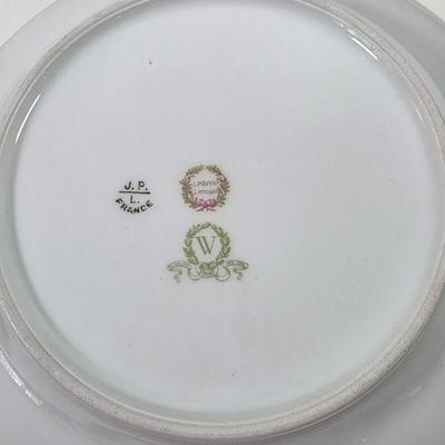 LOT 59D: Vintage "Rose French Chic" Limoges China, Teacups W/Saucers, Assorted Plate Sizes & Bowls