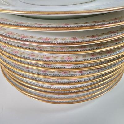 LOT 59D: Vintage "Rose French Chic" Limoges China, Teacups W/Saucers, Assorted Plate Sizes & Bowls