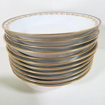 LOT 59D: Vintage "Rose French Chic" Limoges China, Teacups W/Saucers, Assorted Plate Sizes & Bowls