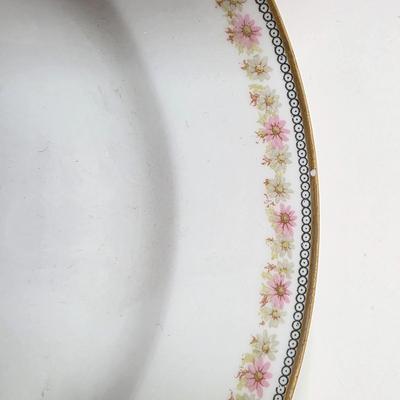 LOT 59D: Vintage "Rose French Chic" Limoges China, Teacups W/Saucers, Assorted Plate Sizes & Bowls