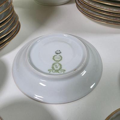 LOT 59D: Vintage "Rose French Chic" Limoges China, Teacups W/Saucers, Assorted Plate Sizes & Bowls