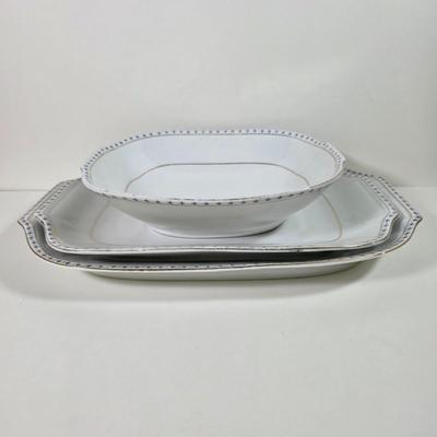 LOT 60D: Vintage Portugal VA Serving Bowl, Plates, & Teacups