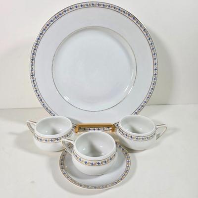 LOT 60D: Vintage Portugal VA Serving Bowl, Plates, & Teacups