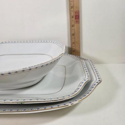 LOT 60D: Vintage Portugal VA Serving Bowl, Plates, & Teacups