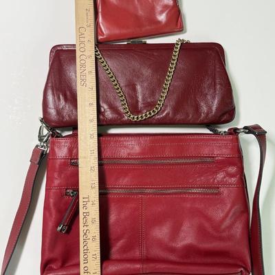 LOT 64L: Red Tignanello Bag, Evening Clutch & Wallet