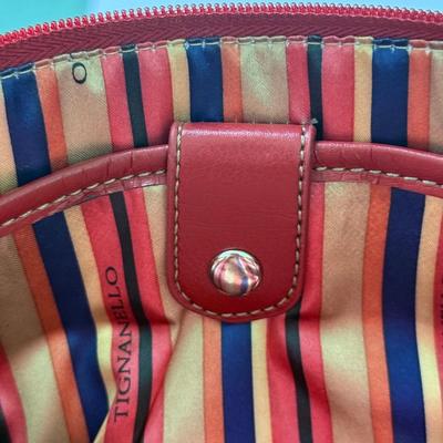 LOT 64L: Red Tignanello Bag, Evening Clutch & Wallet