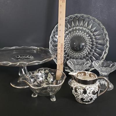 LOT 83K: Vintage Servingware; Wedgwood, Silver Overlay, and More