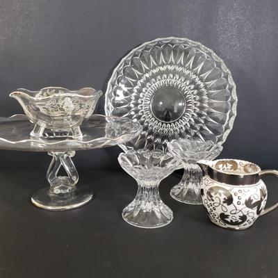 LOT 83K: Vintage Servingware; Wedgwood, Silver Overlay, and More