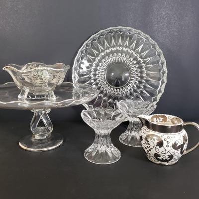 LOT 83K: Vintage Servingware; Wedgwood, Silver Overlay, and More