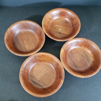 LOT 85D: MCM Servingware; Couroc, Wooden Turned Bowls, Woodcroftery Set, and More
