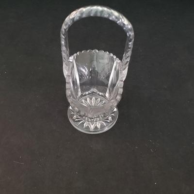 LOT 86D: Etched Glass Cruets, Condiment Jar, Trinket Dish, and More
