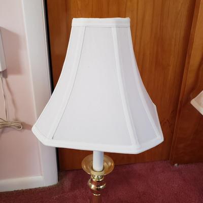 LOT 91X: Pair of Brass Style Table Lamps with Shades