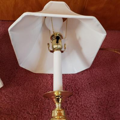 LOT 91X: Pair of Brass Style Table Lamps with Shades